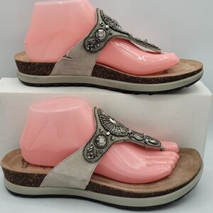 Dansko Pamela Taupe Rhinestone Sandals Size 41 US 10.5 / 11